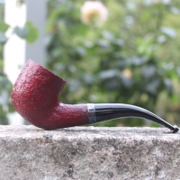 Alfred Dunhill - The White Spot Ruby Bark 5115 Group 5 Bent Pot Pipe (DUN611)